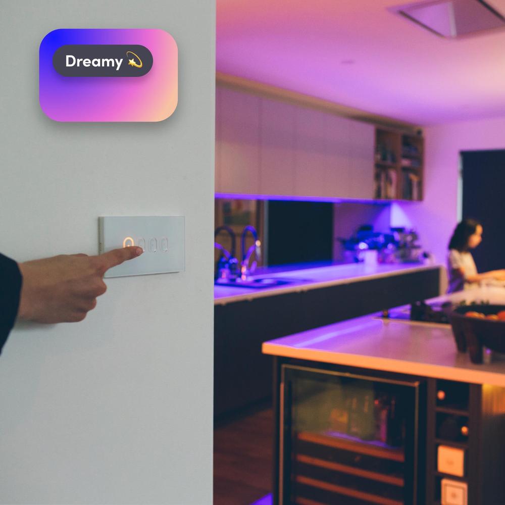 LIFX Black 4-button in-wall Wi-Fi Controlled Smart Switch.