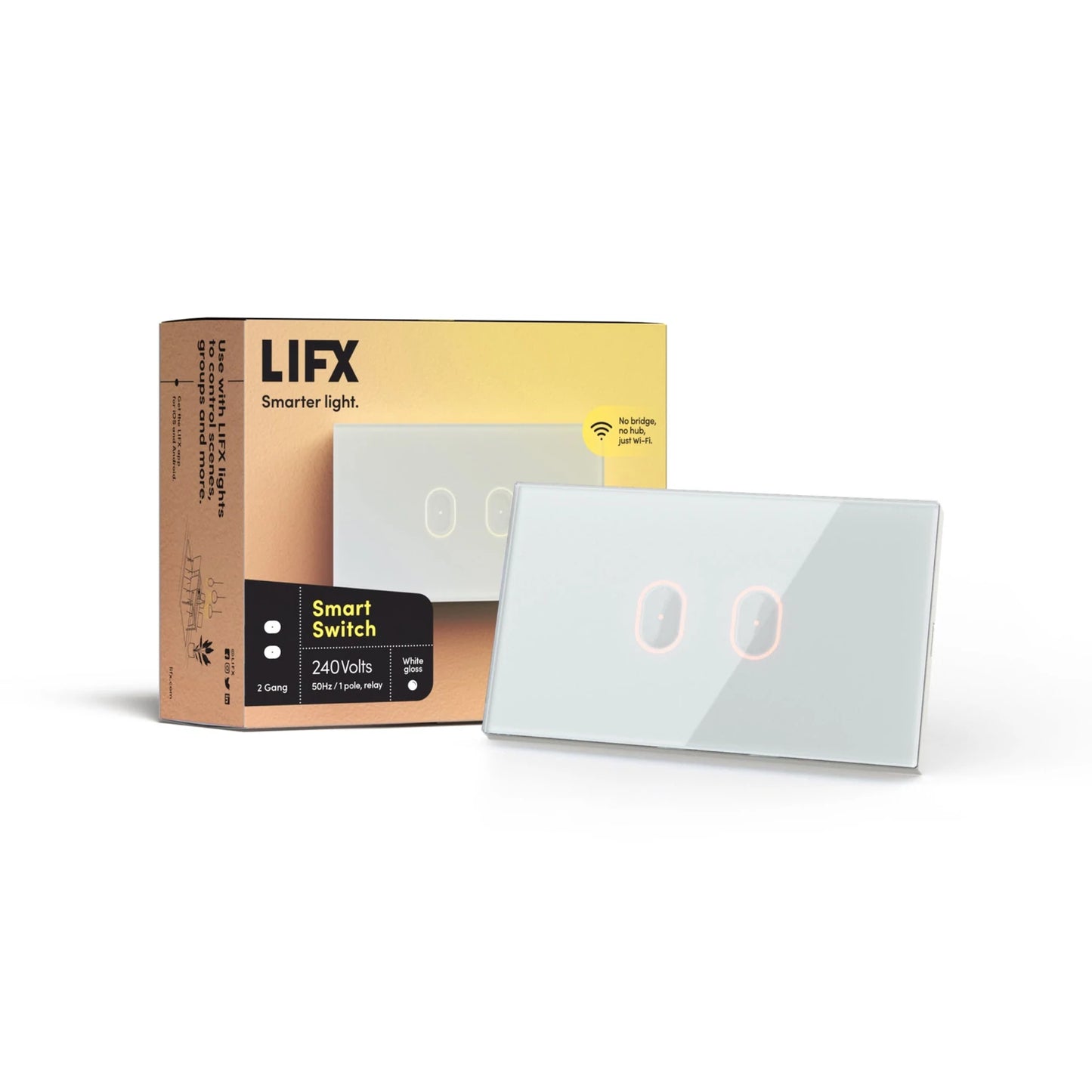 LIFX White 2-button in-wall Wi-Fi Controlled Smart Switch