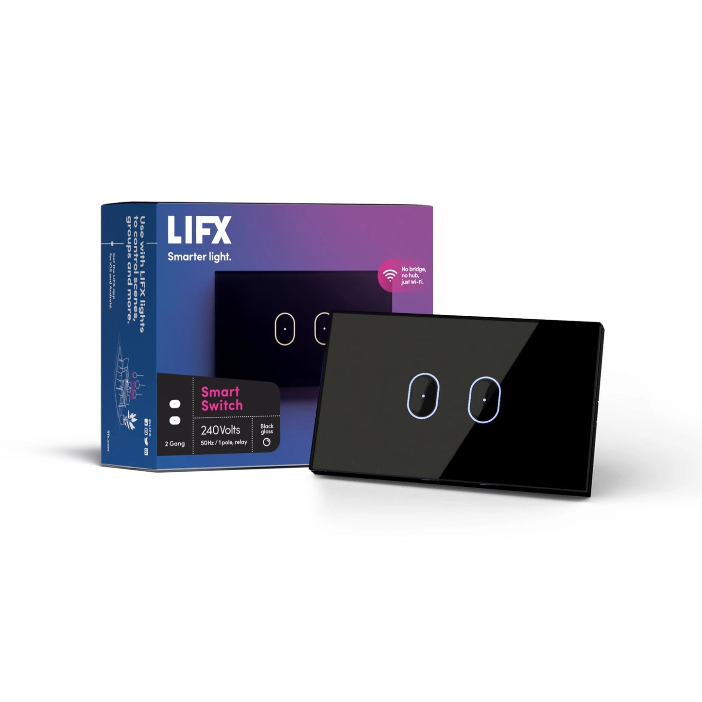 LIFX Black 2-button in-wall Wi-Fi Controlled Smart Switch